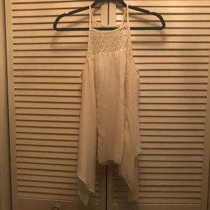 Lace flowy white tank top